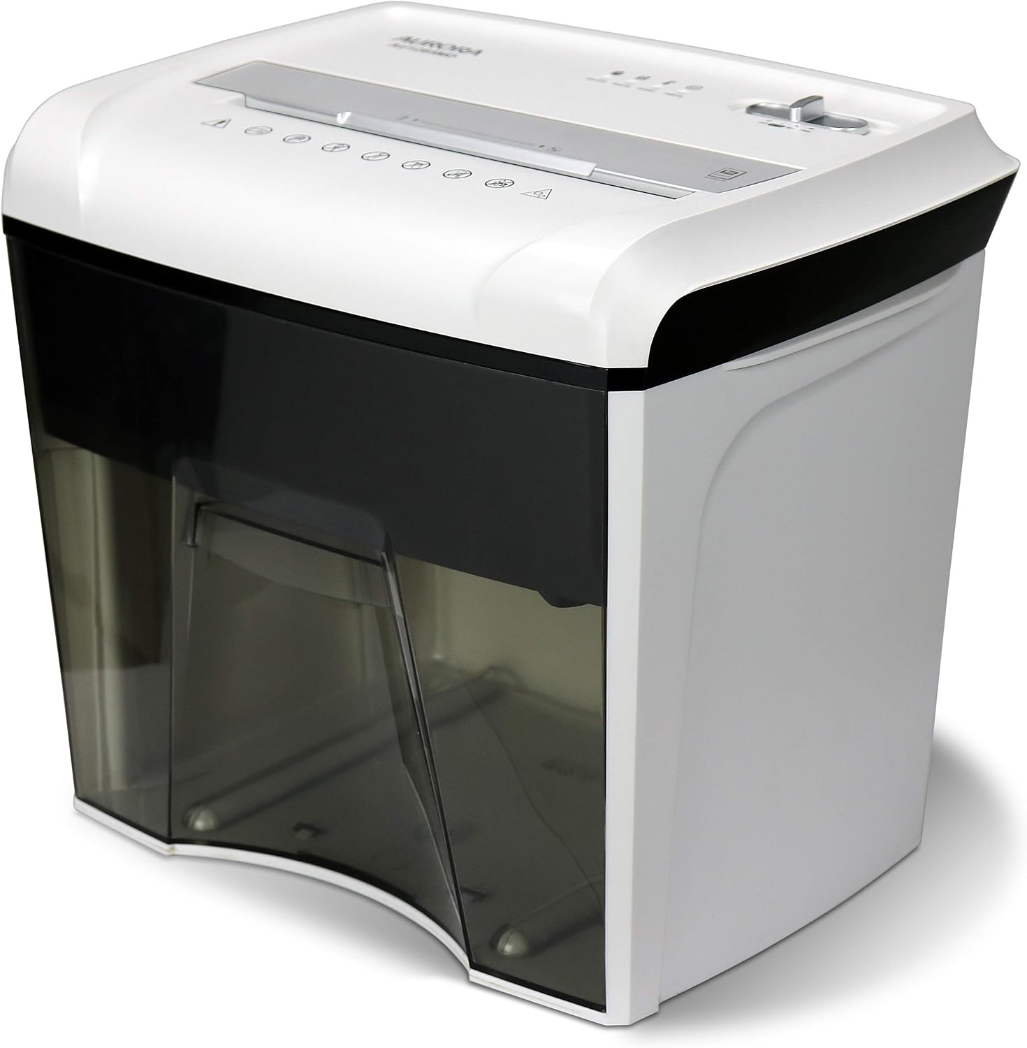 Paper Shredder Micro - コンパクトデスクトップ高セキュリティ12枚裁断マイクロカット紙CDクレジットカード古紙収集バスケットシュレッダーホワイトブラック