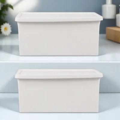 Home Office Gadgets - 2個セット 強力プラスチック製小物収納ボックス デスクトップオーガナイザー 家庭 寝室 寮