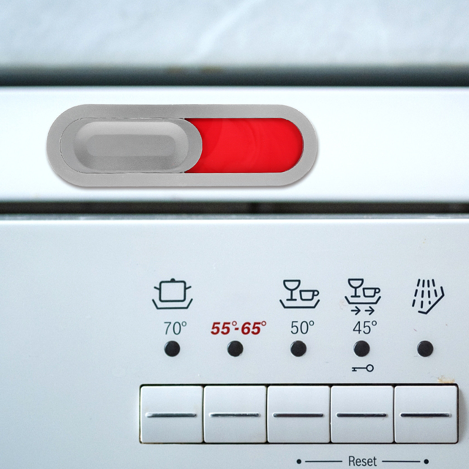 Home Office Kitchen - 食器洗い機用マグネット式汚れ表示サイン シルバー楕円形 赤緑インジケータータイル キッチン用 清潔/汚れ表示サイン ホームオフィス用