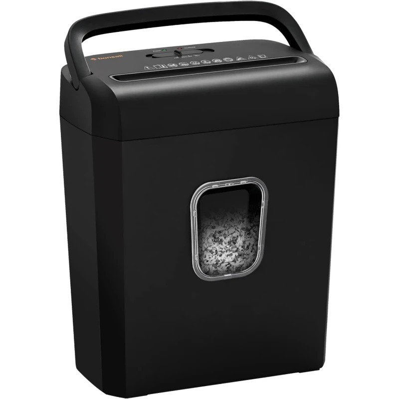 Paper Shredder Micro - Bonsaii 6枚用マイクロカットシュレッダー、P-4高セキュリティ、家庭および小規模オフィス用、クレジットカード/ホッチキス針/クリップをシュレッド化