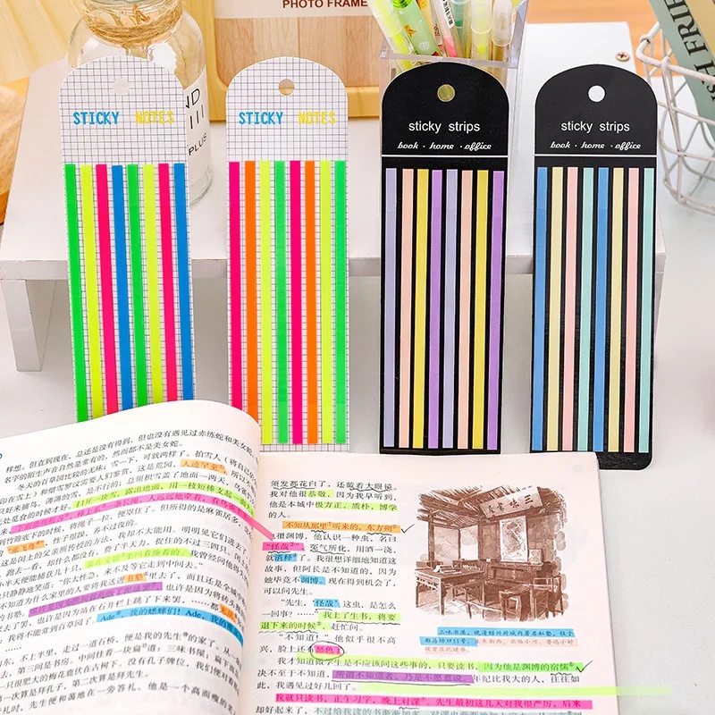 Sticky Note Dispenser - 1/2/4枚入り 160シート 透明レインボーインデックスメモパッド。 付箋、紙のステッカー、メモ、ブックマーク、学用品です。