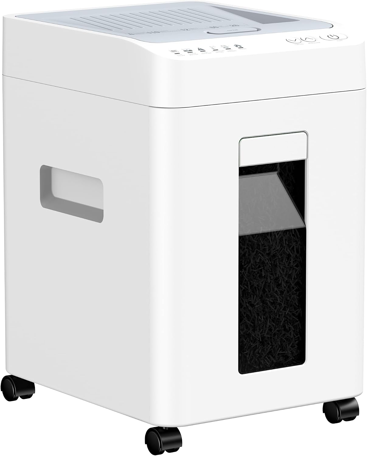 Paper Shredder Micro - マイクロカットシュレッダー 110枚裁断 家庭・オフィス用 69ガロンビン P4高セキュリティシュレッダー 紙・クレジットカード・ステープル・クリップ対応
