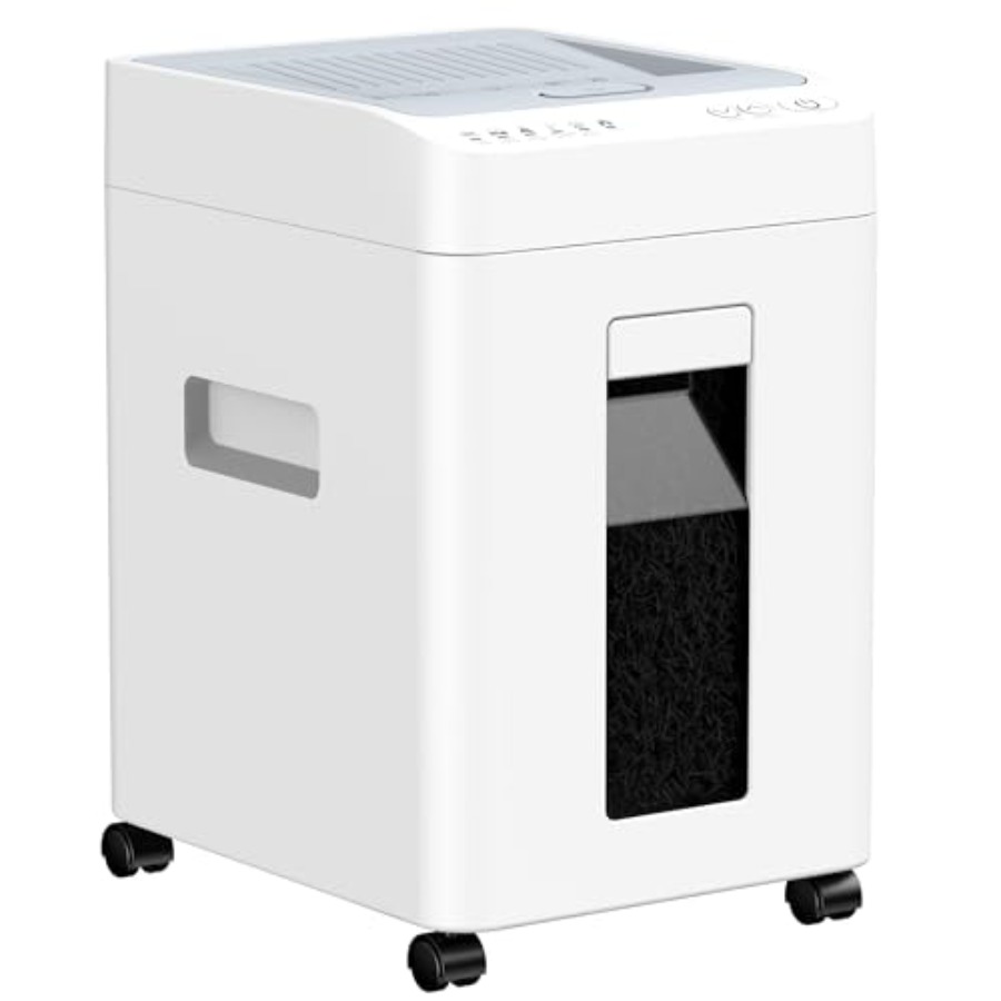 Paper Shredder Micro - 家庭用・オフィス用マイクロカットシュレッダー、スチールボディ、ブラック、110枚収納可能、6.9ガロンビンとキャスター付き