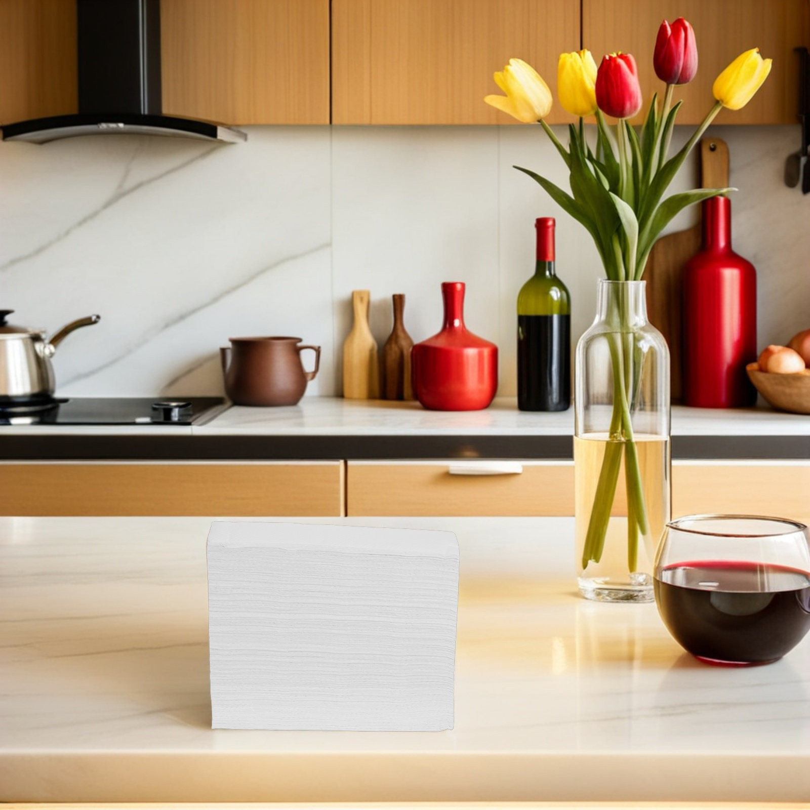 Home Office Kitchen - 400枚入り 厚手天然パルプティッシュペーパータオルロール 肌に優しく柔らかくて丈夫 家庭、オフィス、カフェ、レストラン、バスルーム、キッチンでの使用に最適