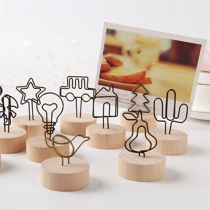 Sticky Note Dispenser - レトロログノートクリップ、シンプルでかわいいフォトクリップ、メッセージノートクリップ、ホームデコレーションオーナメントフォトカードホルダー