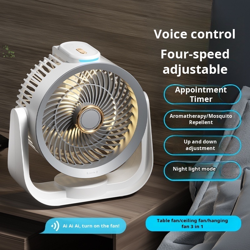 スマートデスクファン 音声起動ナイトライト 4段階速度調整可 - Home Office Gadgets のレビューと価格