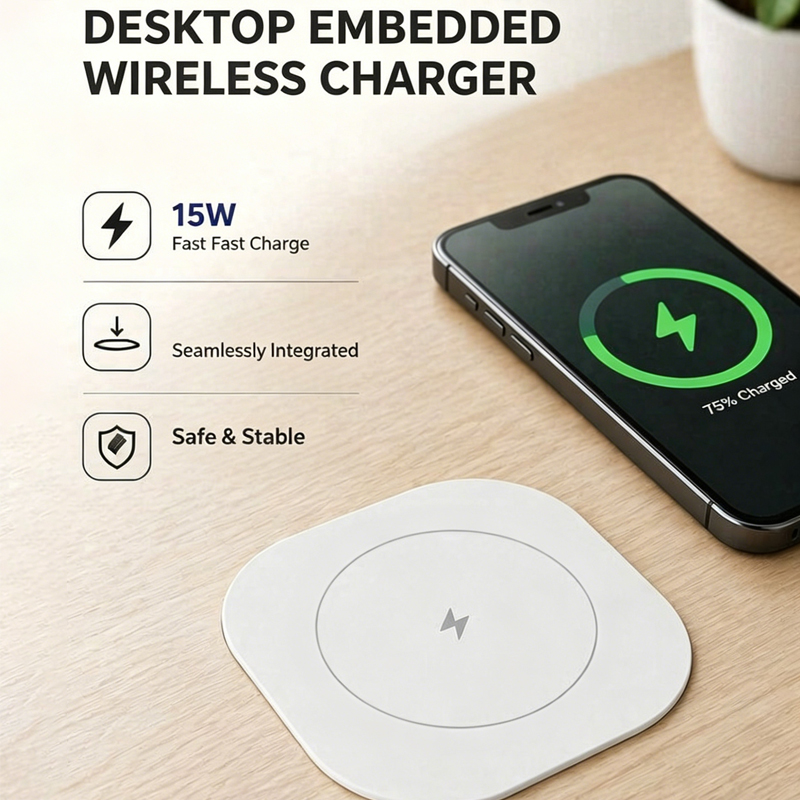 15W内蔵ワイヤレス充電器埋め込み式デスクトップ充電ステーシ - Home Office Of Uk のレビューと価格