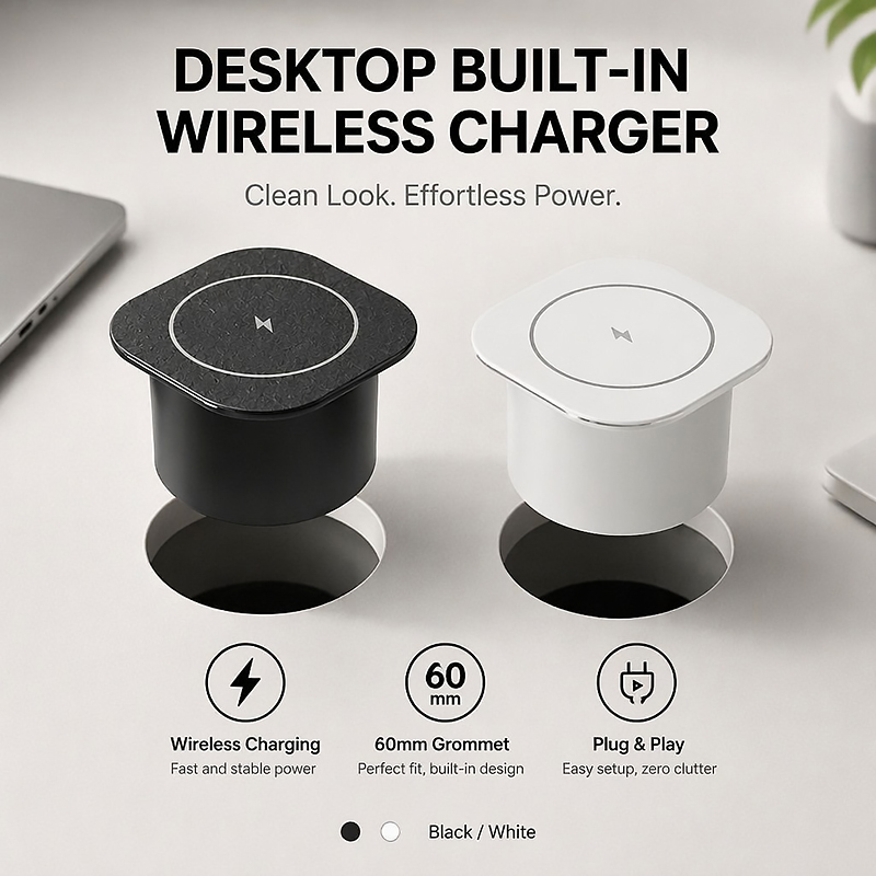 15W内蔵ワイヤレス充電器埋め込み式デスクトップ充電ステーシ - Home Office Of Uk のレビューと価格