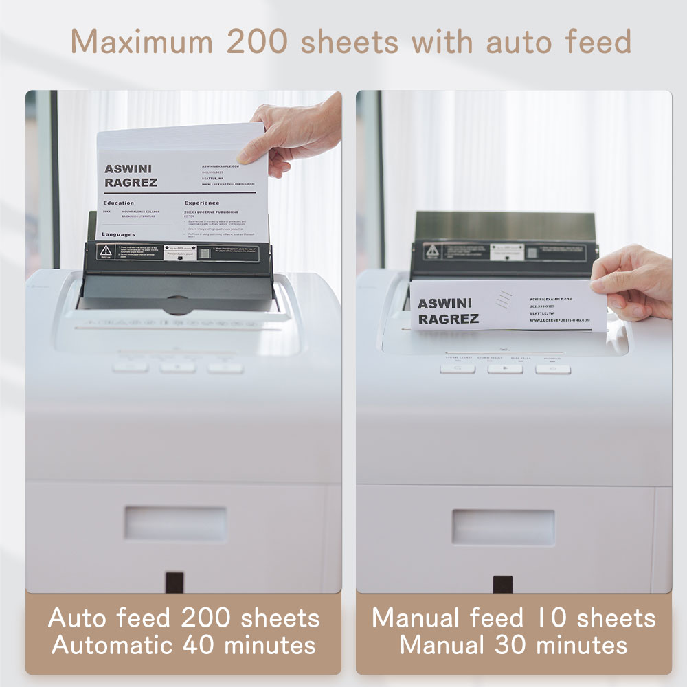 自動紙シュレッダー 200枚処理 マイクロカット 高セキュリ - Paper Shredder Micro のレビューと価格
