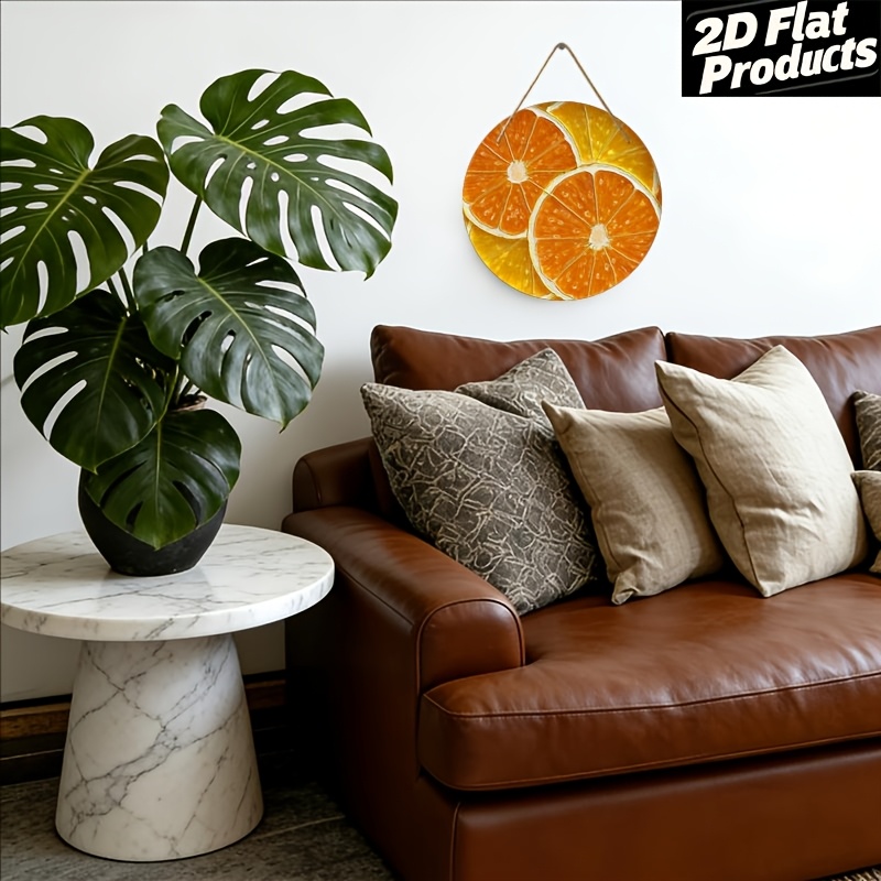 モダンなオレンジ色のアルミニウム製ウォールアート 12インチ - Home Office Kitchen のレビューと価格