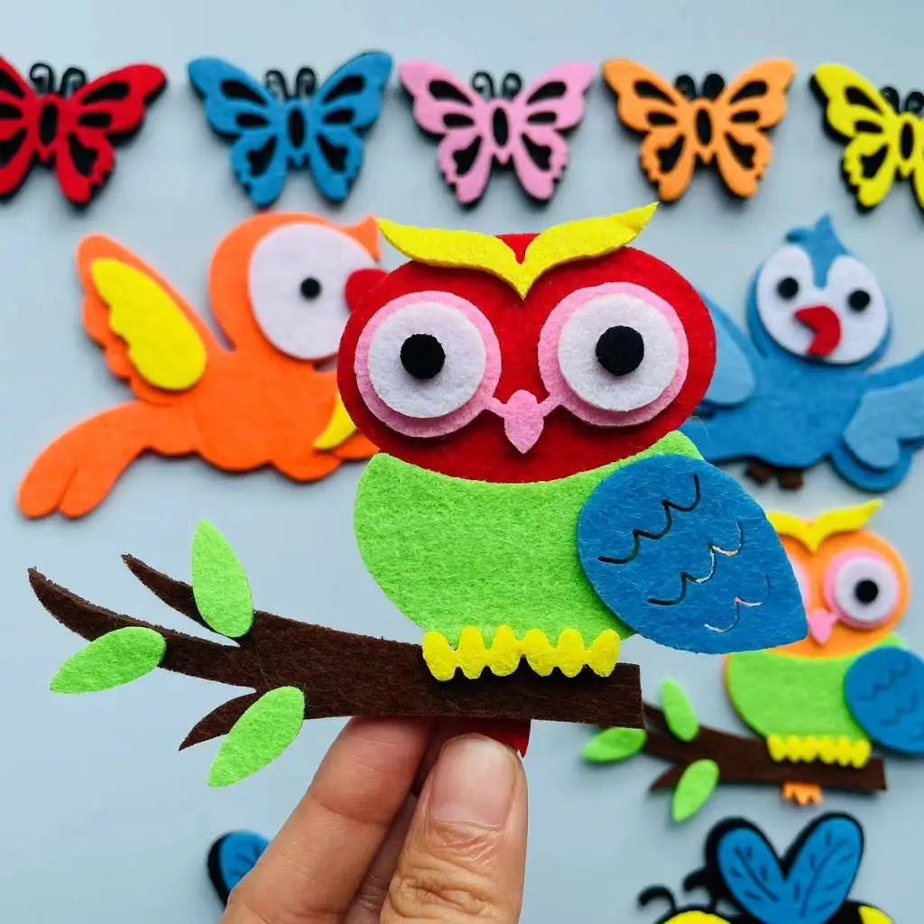 フェルト3D動物クラフト壁装飾、幼稚園レイアウト、家庭、学校 - Home Office Background のレビューと価格