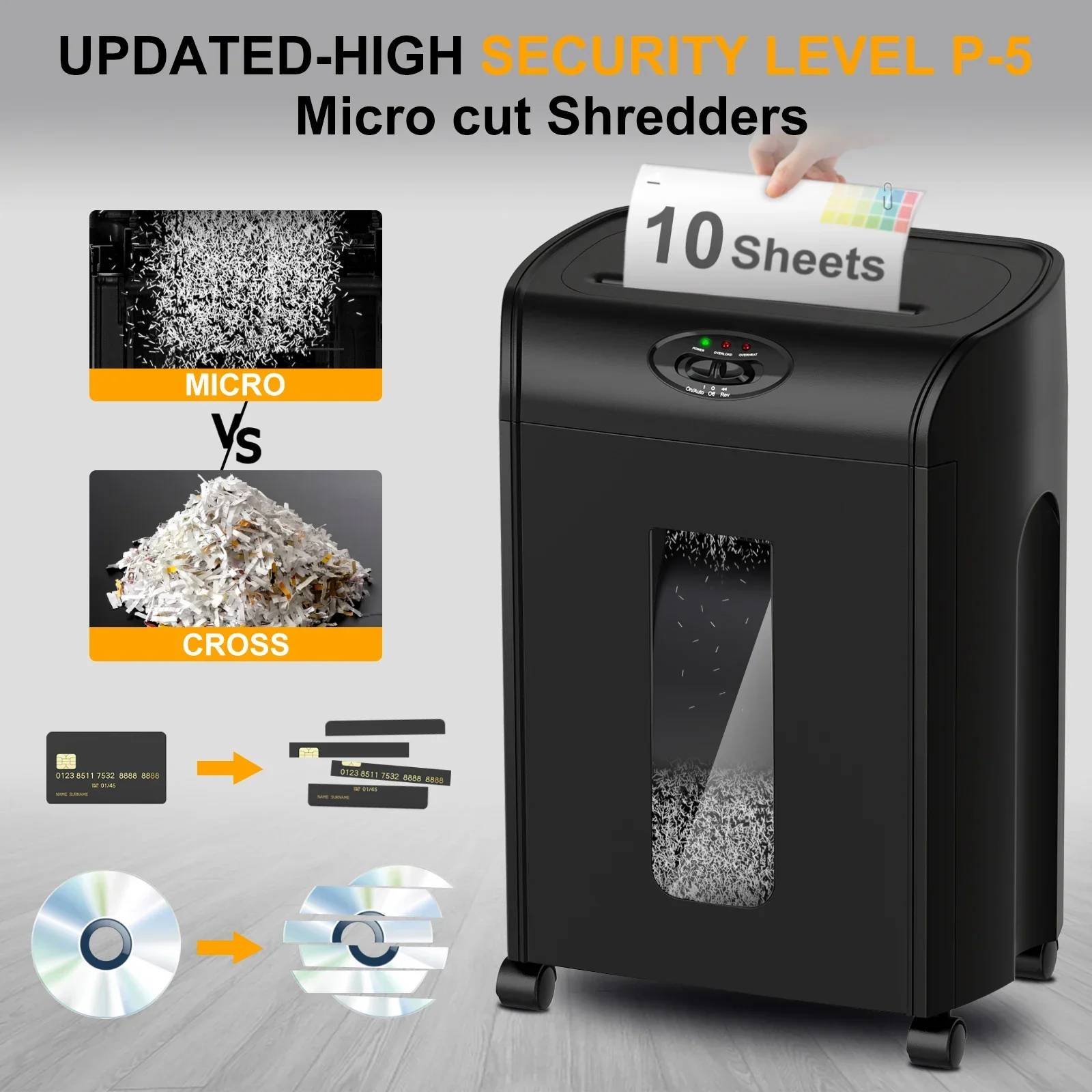 CD290P 10枚細断マイクロカットシュレッダー - Paper Shredder Micro のレビューと価格