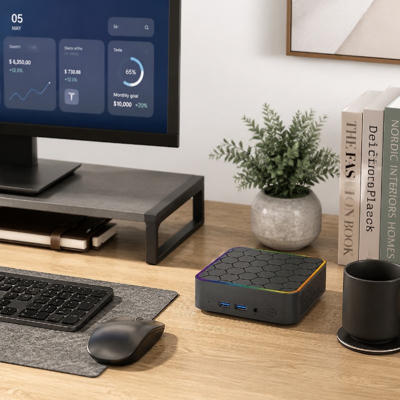トップセラー ヘキサゴンミニPC 虹色の縁取り付き Core - Home Office Border Force のレビューと価格