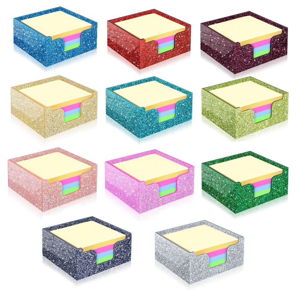 グリッターアクリル付箋ホルダー省スペース3.9x3.9インチ - Sticky Note Dispenser のレビューと価格