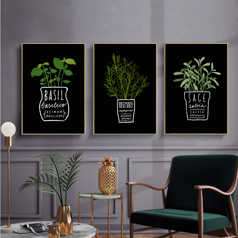 キャンバス絵画鉢植えの緑の植物ポスターとプリントキッチンオフ - Home Office Depot のレビューと価格