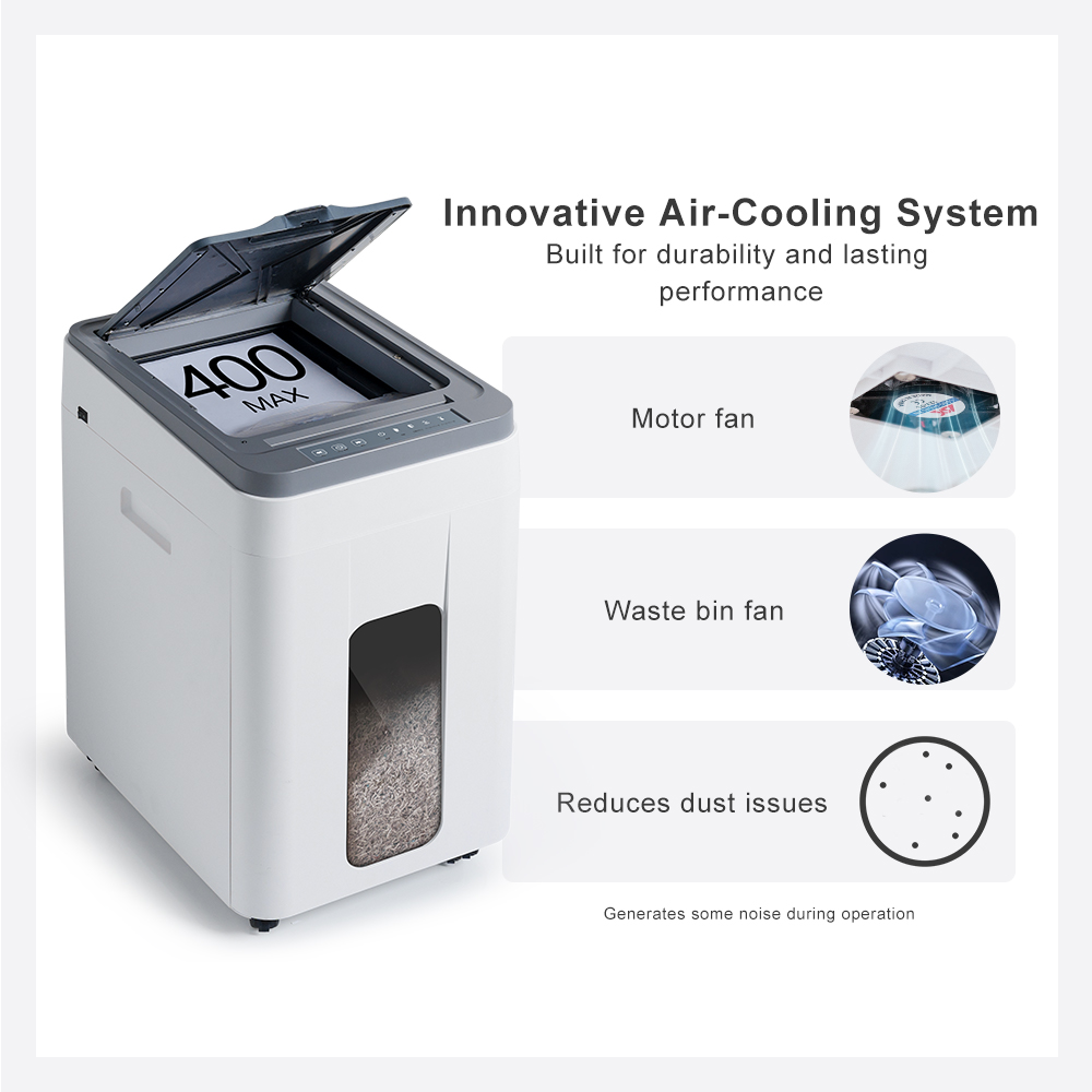 50L 自動フィードペーパーシュレッダー: 400 シート  - Paper Shredder Micro のレビューと価格