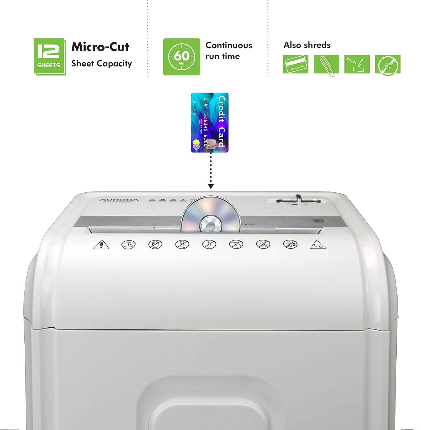 12枚同時裁断マイクロカットペーパーCDクレジットカードシュ - Paper Shredder Micro のレビューと価格