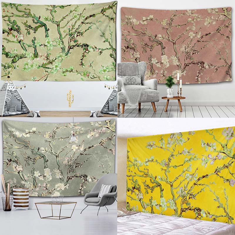 レトロな油絵の背景布,花のタペストリー,家の壁の装飾,オフィ - Home Office Background のレビューと価格