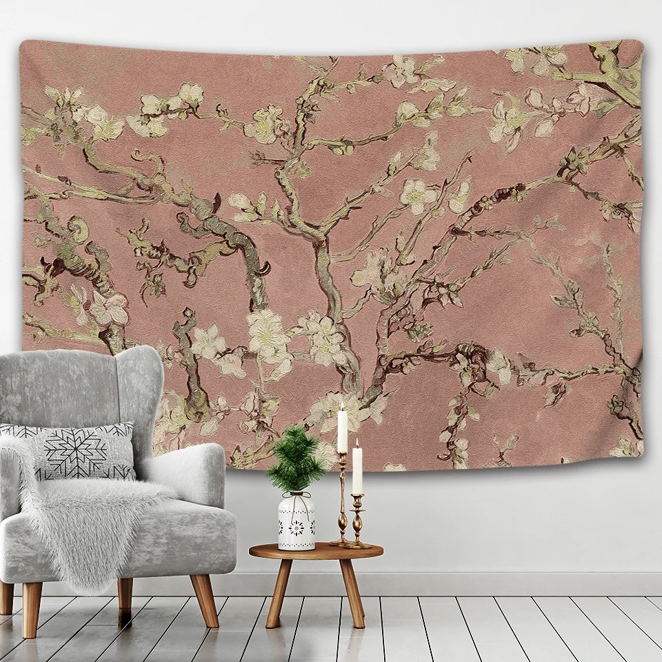 レトロな油絵の背景布,花のタペストリー,家の壁の装飾,オフィ - Home Office Background のレビューと価格