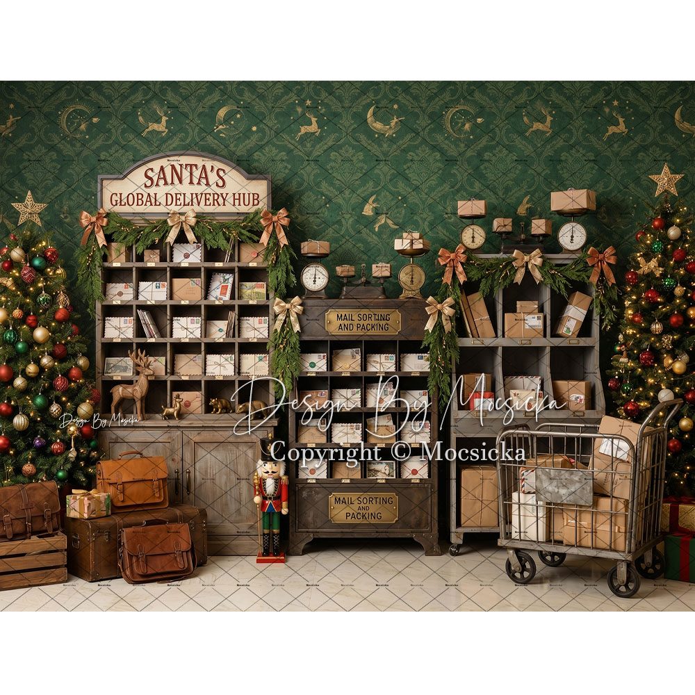 Mocsicka クリスマス北極郵便局背景写真撮影サンタ郵便 - Home Office Background のレビューと価格