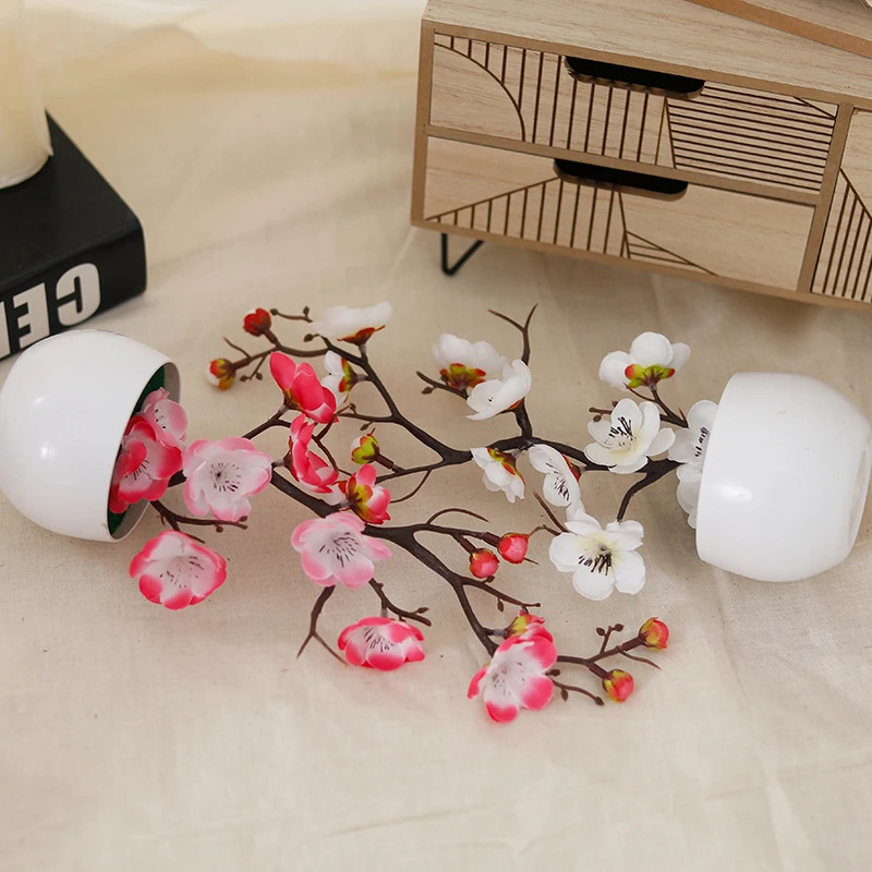シミュレーション梅の花鉢植え人工プラスチック造花ホームオフィ - Home Office Background のレビューと価格